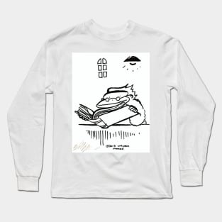 Scholarly Ape Reads Ancient Tome Long Sleeve T-Shirt